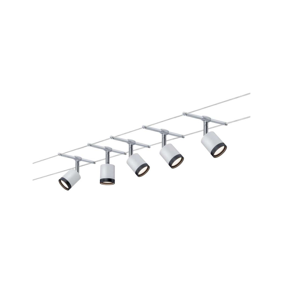 KABELSET 230 V-12V  "" LED TUBE ''  WIT/CHROOM  5 LICHTS  ART NR: P3981%
