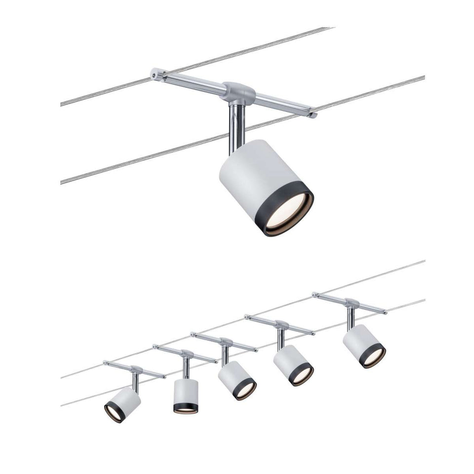 KABELSET 230 V-12V  "" LED TUBE ''  WIT/CHROOM  5 LICHTS  ART NR: P3981%
