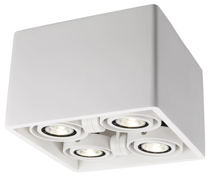 OPBOUW LED SPOT 4 LICHTS '' BIVA BOX '' VIERKANT   ART NR: 24014203/