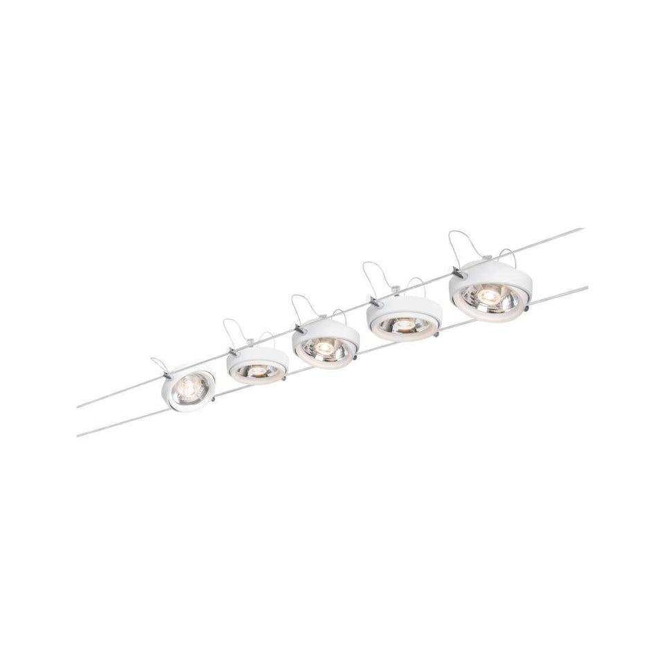 KABELSET 230 V-12V DC  "" LED POWERLINE ''  ALU/KUNSTSTOF  5 LICHTS  ART NR: P94200%