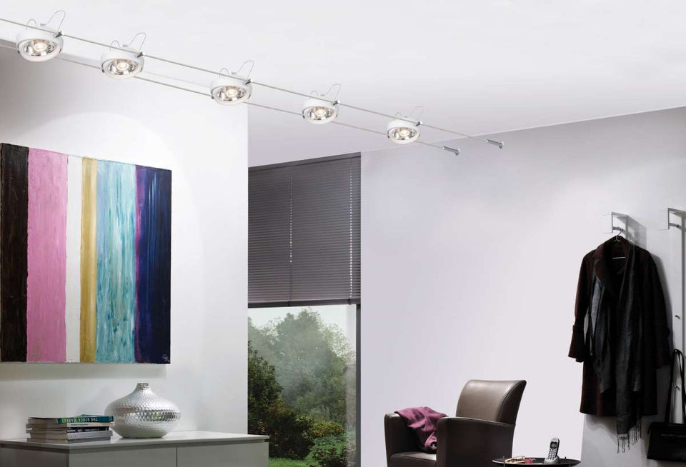 KABELSET 230 V-12V DC  "" LED POWERLINE ''  ALU/KUNSTSTOF  5 LICHTS  ART NR: P94200%