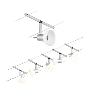 KABELSYSTEEM  230-12VOLT "" SKEELA"" MATT/CHROOM 5 LICHTS MAX 60WATT  ART NR: P94136%