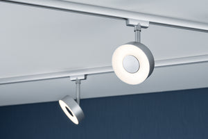 L-VORMIGE  STARTERSET 1 FASE TRACK/RAIL  "" CIRKEL ""  5 LICHTS MAT/CHROOM  ART NR: LATH P95271%