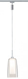 2 METER RECHTE STARTERSET 1 FASE TRACK/RAIL  "" SARIDO "" 3 GLAZEN HANGLAMPEN MAT/CHROOM  ART NR: LATH P94998%