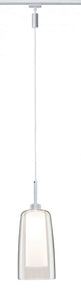 2 METER RECHTE STARTERSET 1 FASE TRACK/RAIL  "" SARIDO "" 3 GLAZEN HANGLAMPEN MAT/CHROOM  ART NR: LATH P94998%