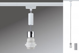 2 METER RECHTE STARTERSET 1 FASE TRACK/RAIL  "" SALARI ""  2 GLAS HANGLAMPEN WIT  ART NR: LATH P95455%