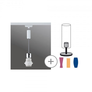 2 METER RECHTE STARTERSET 1 FASE TRACK/RAIL  "" SESSA ""  2 HANGLAMPEN WIT  ART NR: LATH P95366%