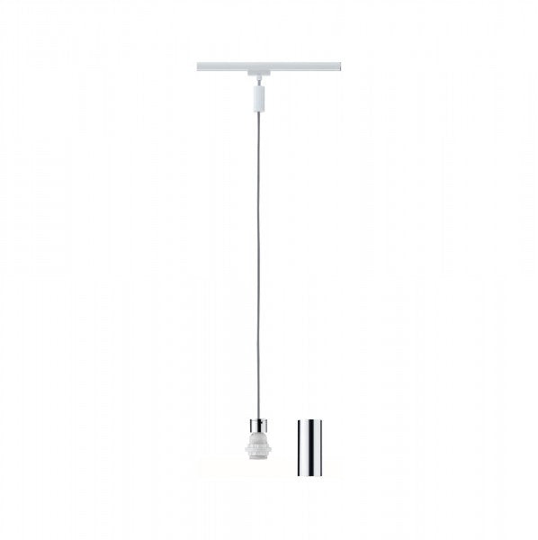 2 METER RECHTE STARTERSET 1 FASE TRACK/RAIL  "" SALARI ""  2 GLAS HANGLAMPEN WIT  ART NR: LATH P95455%