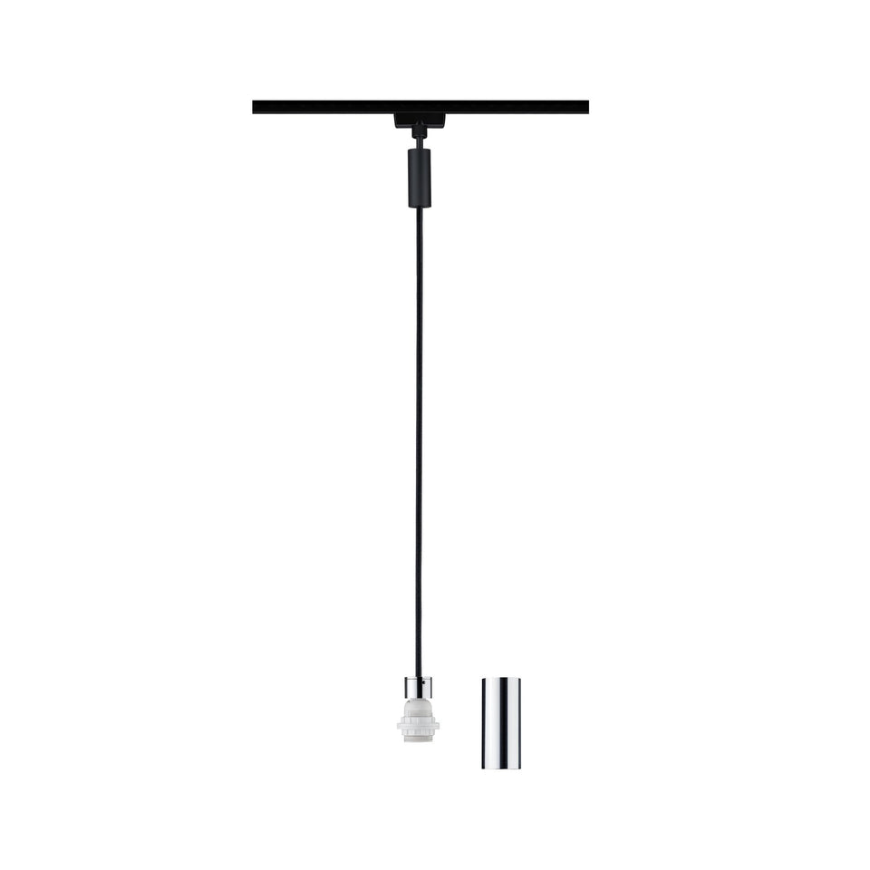 2 METER RECHTE STARTERSET 1 FASE TRACK/RAIL  "" PIRM"" 3 HANGLAMPEN ZWART  ART NR: LATH P95440%