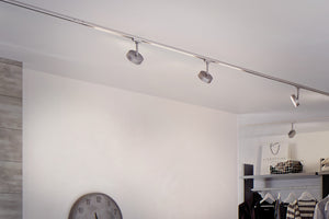 L-VORMIGE  STARTERSET 1 FASE TRACK/RAIL  "" CIRKEL ""  5 LICHTS MAT/CHROOM  ART NR: LATH P95271%