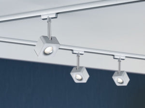 L-VORMIGE  STARTERSET 1 FASE TRACK/RAIL  "" KUBUS ""  5 LICHTS MAT/CHROOM  ART NR: LATH P95510%