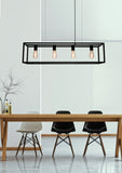HANGLAMP '' DAGO '' 4 LICHTS DE LUXE  ZWART   1000     ART NR 22717051/