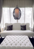 HANGLAMP  CUNA 1 LICHTS DE LUXE MAT ZWART/WIT GLAS     ART NR 23410120/