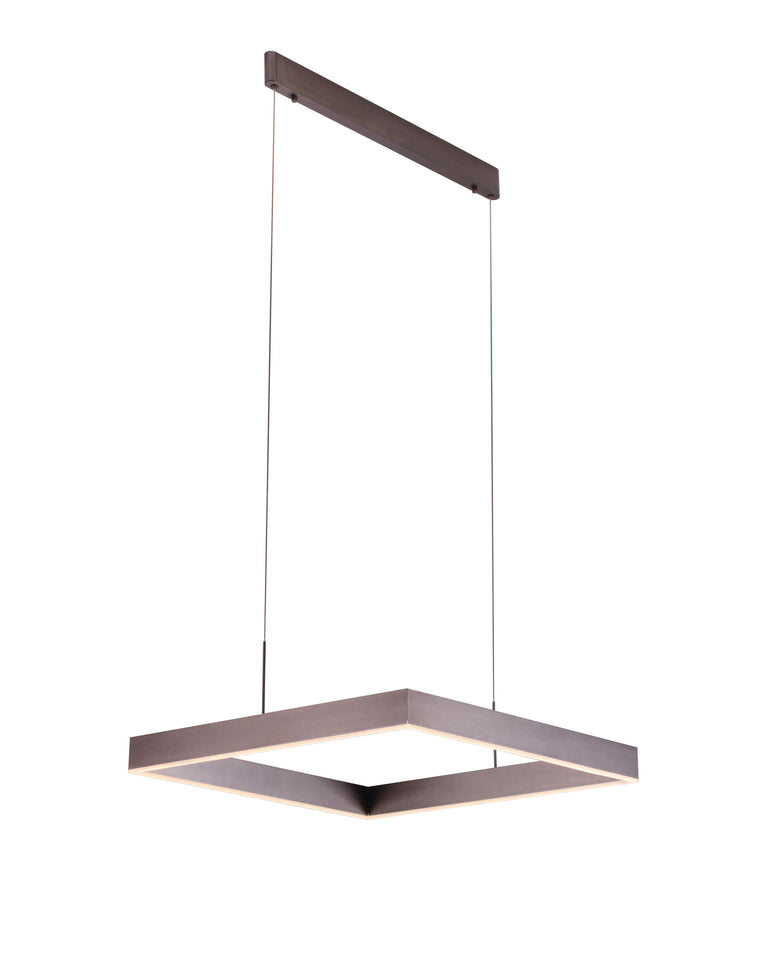 EXCLUSIEVE LED PENDELLAMP ""TURE"" VIERKANT 600-600mm BRONS  ART NR: 23300689/