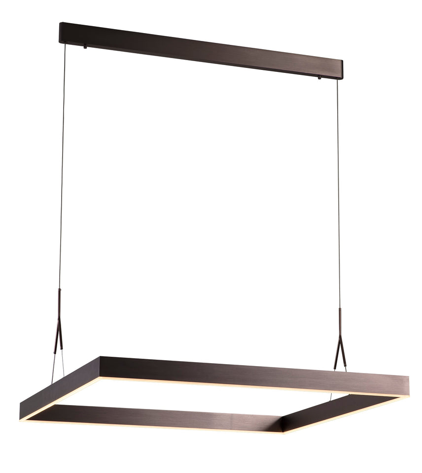 EXCLUSIEVE LED PENDELLAMP ""TURE"" VIERKANT 900-900mm BRONS ART NR: 23300690/