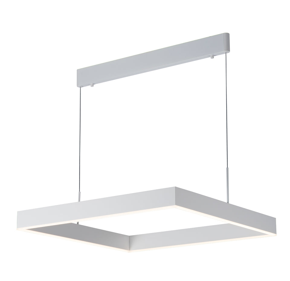 EXCLUSIEVE LED PENDELLAMP ""TURE"" VIERKANT 600-600mm MAT/WIT ART NR: 23300699/