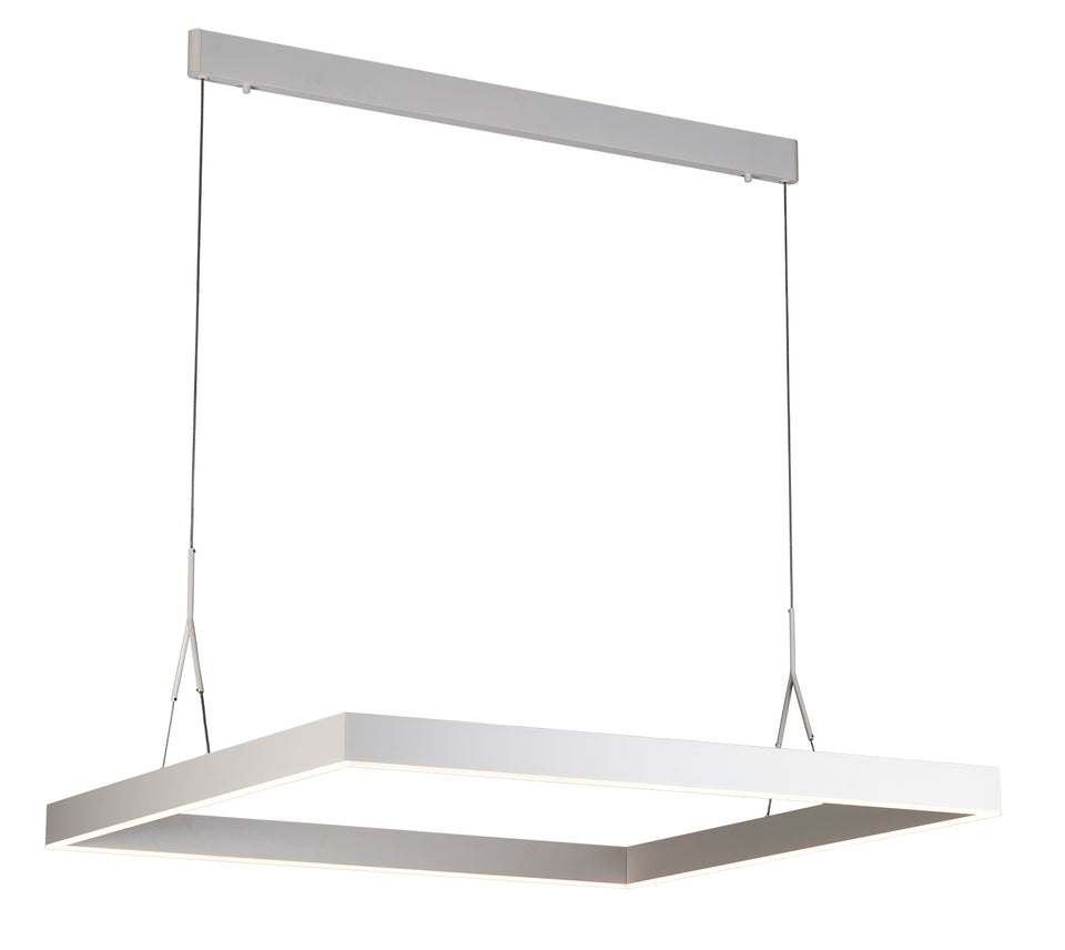 EXCLUSIEVE LED PENDELLAMP ""TURE"" VIERKANT 900-900mm MAT/WIT ART NR: 23300700/