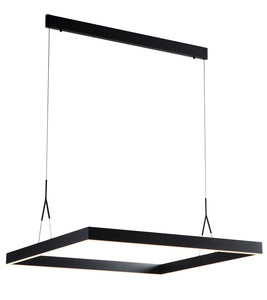 EXCLUSIEVE LED PENDELLAMP ""TURE"" VIERKANT 900-900mm MAT/ZWART ART NR: 23300710/