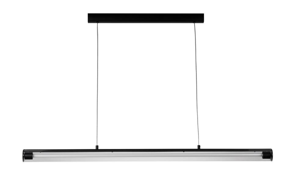 MODERNE PENDELLAMP "" LUXAR "" 1 LICHTS LED BUIS  MAT/ ZWART + HELDER GLAS  ART NR: 23300727/