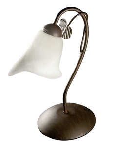 TAFELLAMP 1-LICHTS  "' TOMOR ''ZWART/WIT GLAS  ART NR: 23403173/