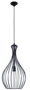 HANGLAMP '' RINGS '' 1 LICHTS DE LUXE MAT/ZWART  260   ART NR 23403522/