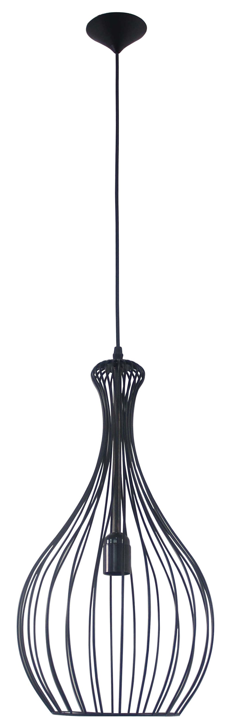 HANGLAMP '' RINGS '' 1 LICHTS DE LUXE MAT/ZWART  260   ART NR 23403522/