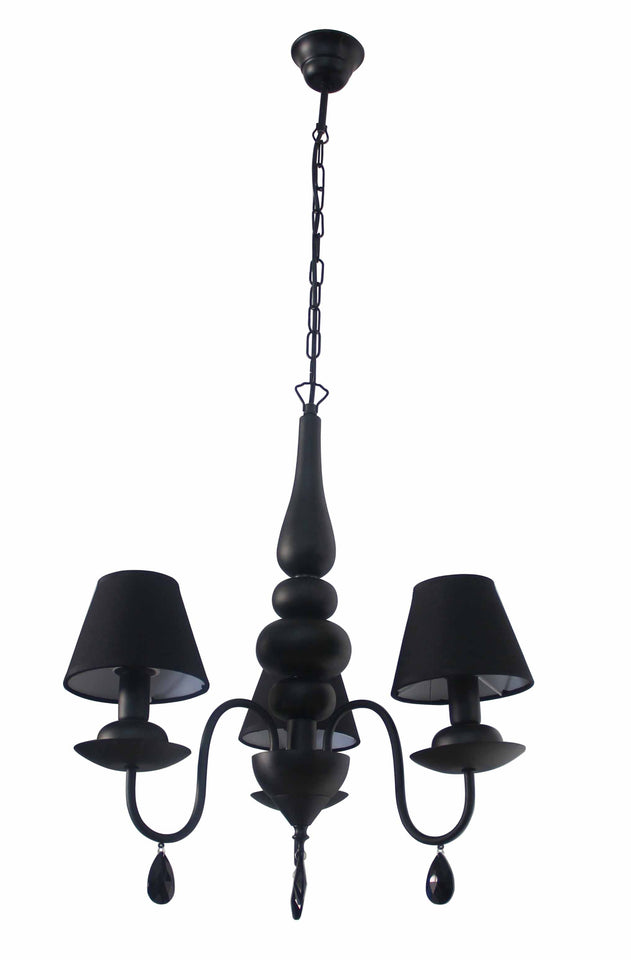 HANGLAMP 3-LICHTS  "' C0ROLA '' ZWART  ART NR: 23403533/