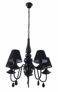 HANGLAMP 5-LICHTS  "' C0ROLA '' ZWART  ART NR: 23403534/