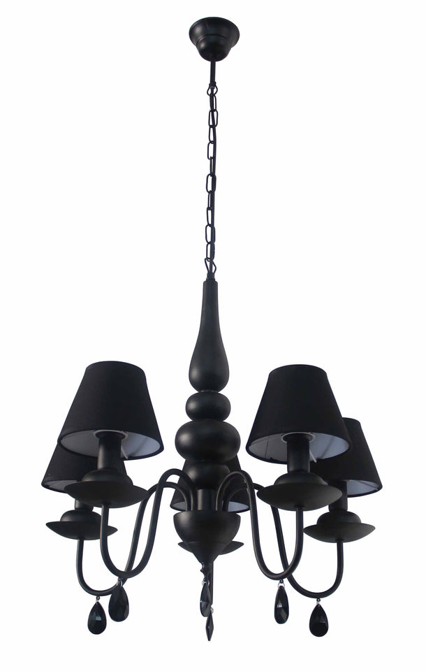 HANGLAMP 5-LICHTS  "' C0ROLA '' ZWART  ART NR: 23403534/