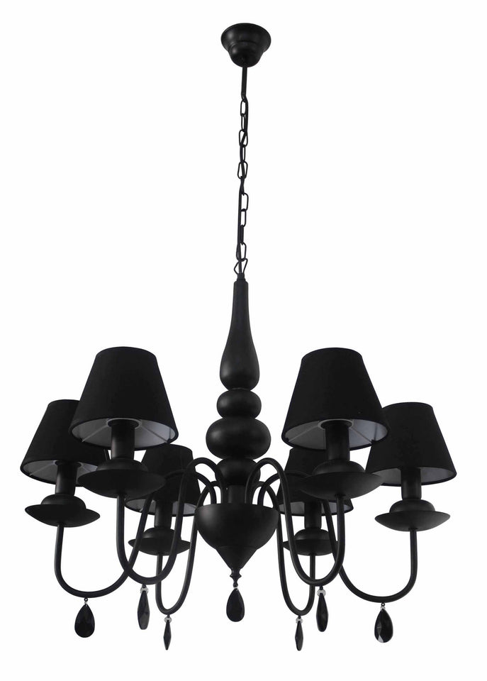 HANGLAMP 6-LICHTS  "' C0ROLA '' ZWART  ART NR: 23403535/