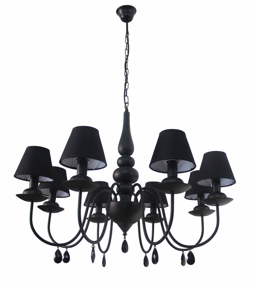 HANGLAMP 8-LICHTS  "'C0ROLA '' ZWART  ART NR: 23403536/