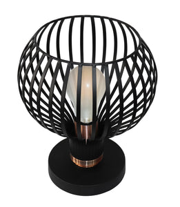 SAGA TAFELLAMP 1 LICHTS DE LUXE ZWART/KOPER     ART NR 23403552/