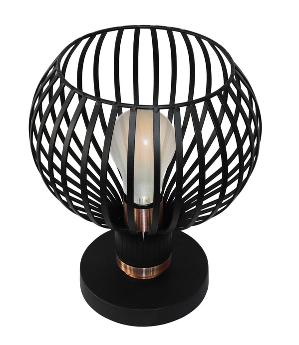 SAGA TAFELLAMP 1 LICHTS DE LUXE ZWART/KOPER     ART NR 23403552/