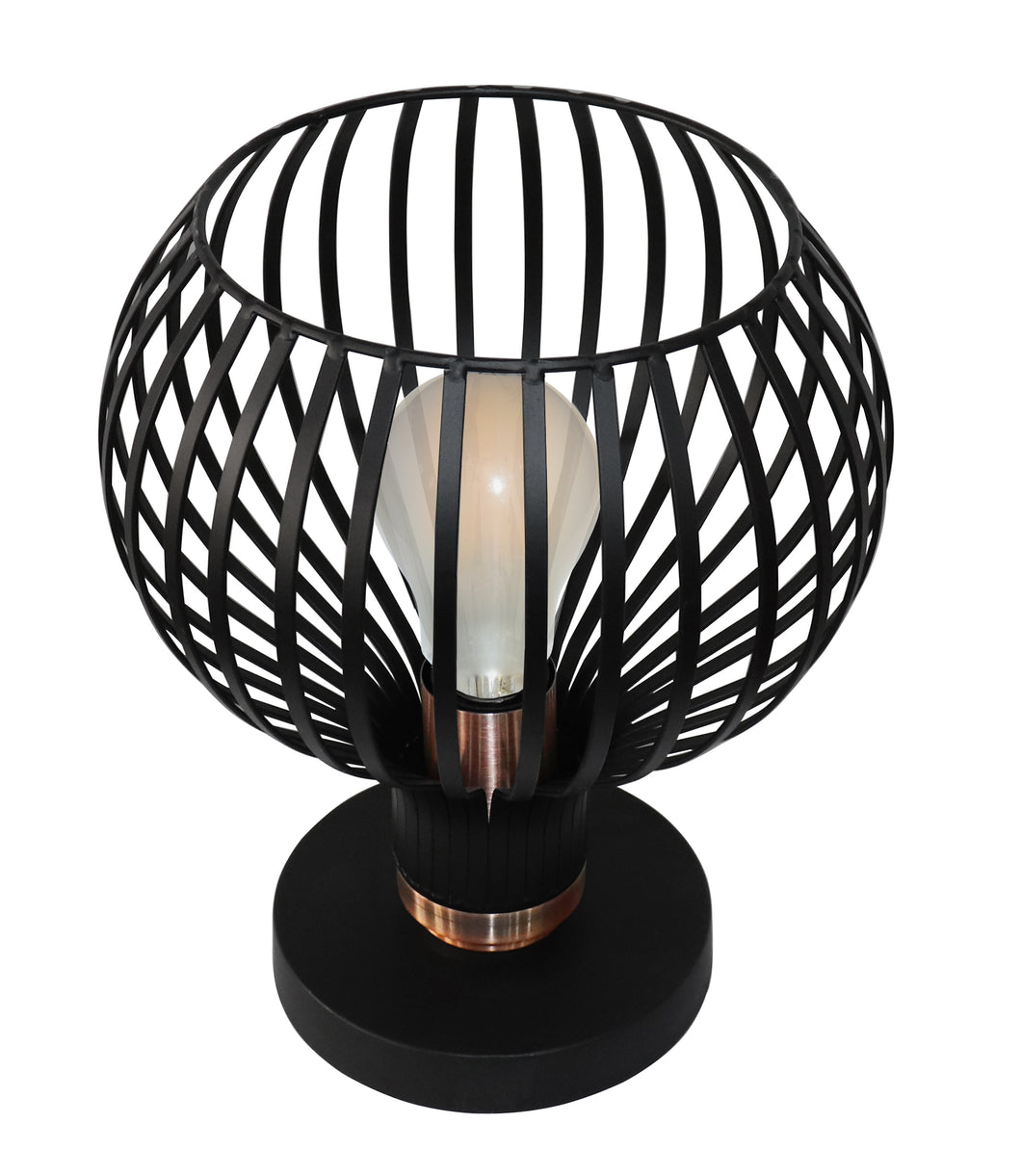 SAGA TAFELLAMP 1 LICHTS DE LUXE ZWART/KOPER     ART NR 23403552/