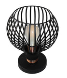 SAGA TAFELLAMP 1 LICHTS DE LUXE ZWART/KOPER     ART NR 23403552/