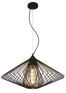 HANGLAMP '' LAXOS '' 1 LICHTS DE LUXE  ZWART   600     ART NR 23403561/