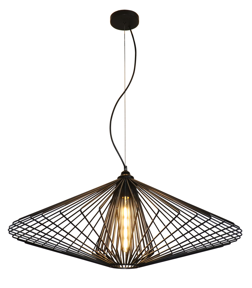 HANGLAMP ''LAXOS '' 1 LICHTS DE LUXE  ZWART   800     ART NR 23403562/