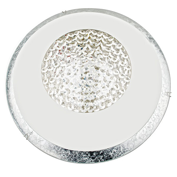 PLAFONIERE  1-LICHTS  "' HANA  30 ''  CHROOM/WIT/ZILVER  ART NR: 23408181/