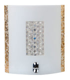 WANDLICHT  1-LICHTS  "' HANA ''  CHROOM / WIT /GOUD  ART NR: 23408187/