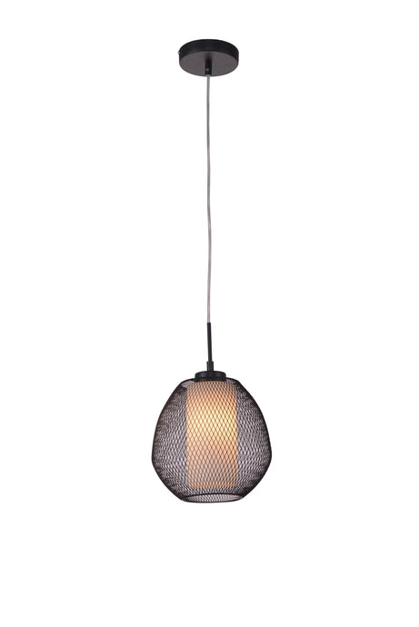 HANGLAMP ''DUNKI'' 1 LICHTS DE LUXE MAT/ ZWART/WIT GLAS   ART NR 23410115/