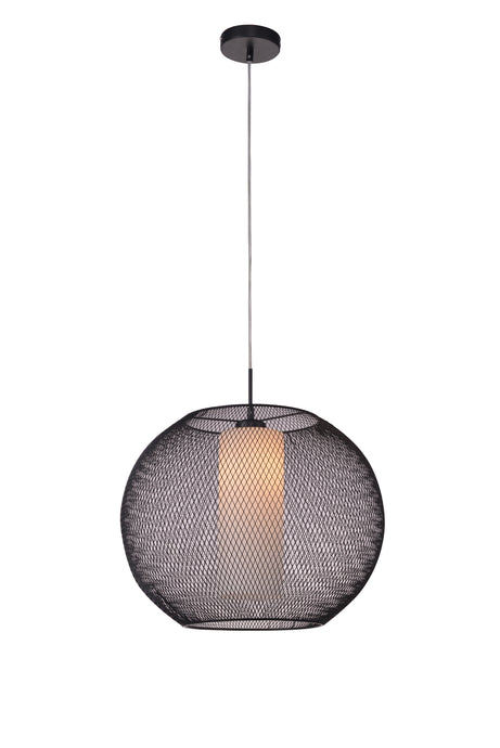 HANGLAMP ''DUNKI'' 1 LICHTS DE LUXE MAT/ ZWART/WIT GLAS   ART NR 23410117/
