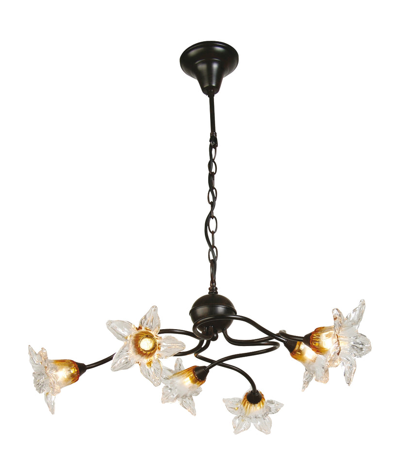 HANGLAMP 6-LICHTS  "'BOGON '' ROEST  ART NR: 23416035/