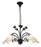 HANGLAMP 5-LICHTS  "'NONO ''  ROEST/WIT  ART NR: 23416135/