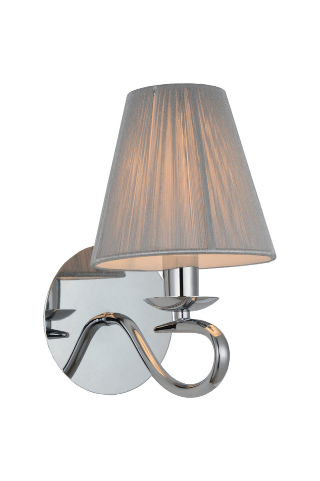 WANDLAMP 1-LICHTS  "' BADIKO '' CHROOM/GRIJS  ART NR: 23416141/