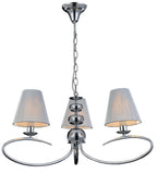 HANGLAMP 3-LICHTS  "' BADIKO '' CHROOM/GRIJS  ART NR: 23416144/