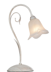 TAFELLAMP 1-LICHTS  "' BORYO '' ANTIEK/WIT  ART NR: 23416153/