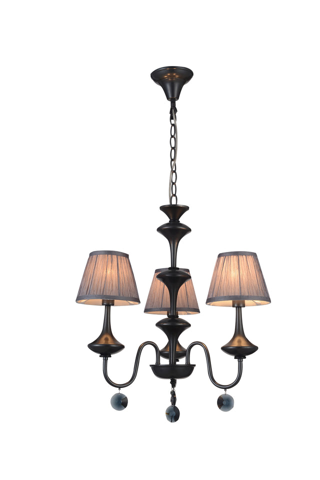 HANGLAMP 3-LICHTS  "' COROLA '' ZWART GRIJS  ART NR: 23416164/