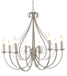 KROONLUCHTER ""BARQUIS"" 8 LICHTS ANTIEK WIT  ART NR: 23416176/