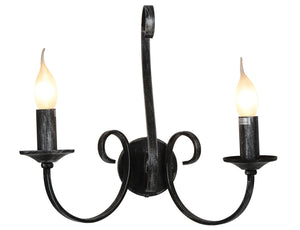 WANDLICHT ""BARQUIS"" 2 LICHTS ZWART  ART NR: 23416181/