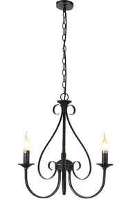 KROONLUCHTER ""BARQUIS"" 3 LICHTS ZWART  ART NR: 23416184/